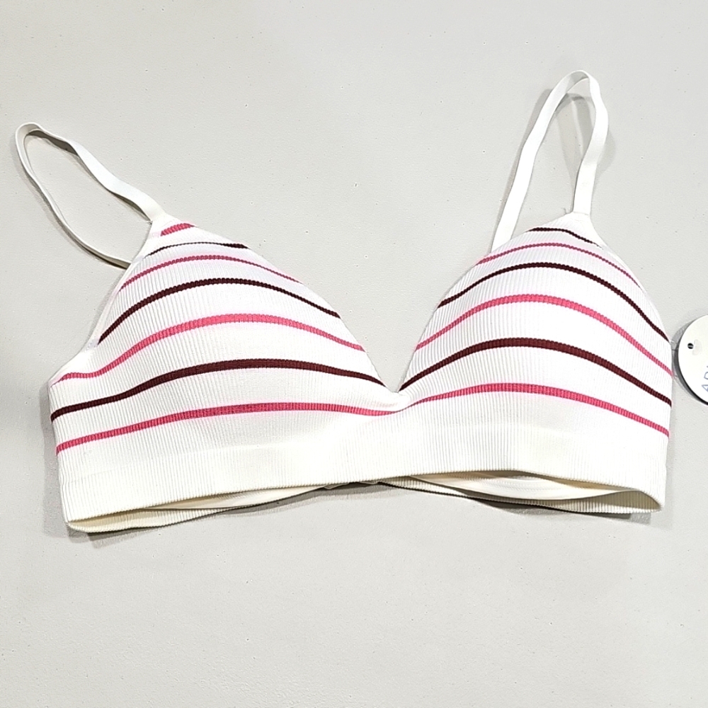 Aria White and Pink Bra Intimates Sleepwear